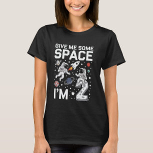 Andra födelsedagen Astronaut Rymden Planeter Raket T Shirt