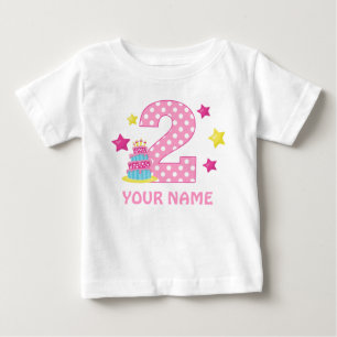 Andra födelsedagen Cake Girl Personlig T-shirt