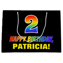 Andra födelsedagen: fetstil, Roligt, enkel, regnbå