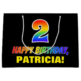 Andra födelsedagen: fetstil, Roligt, enkel, regnbå