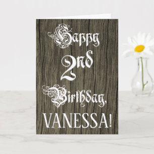 Andra födelsedagen: Finare, Elegant: Faux Wood loo Kort
