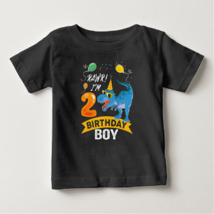 Andra födelsedagen Gift Boy T Rex Dinosaur 2 år ga T Shirt