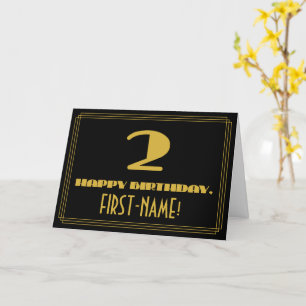 Andra födelsedagen: Namn + Art Deco Inspired (2) Kort