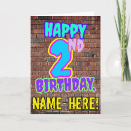 Andra födelsedagen - Roligt, Urban Graffiti Inspir Kort