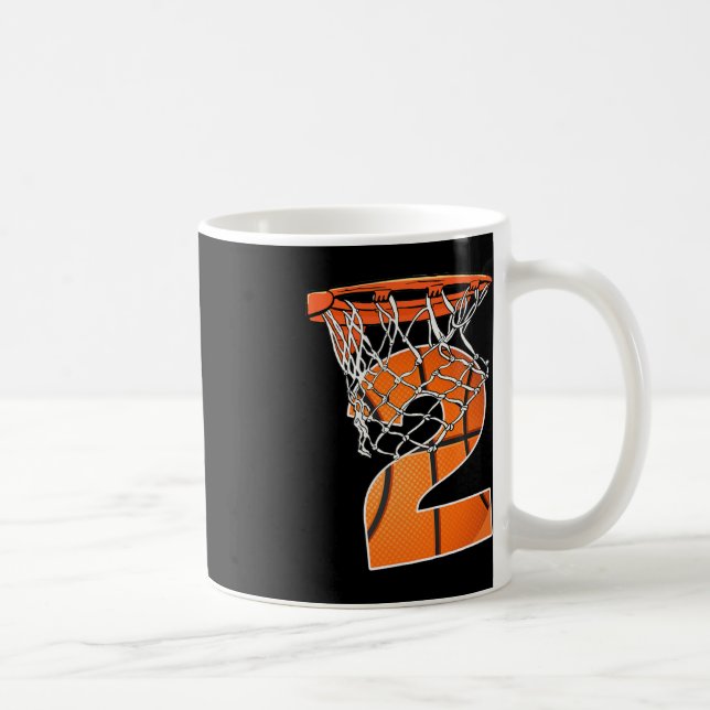 Andra födelsedagsidrotten 2 år gammal basketboll 2 kaffemugg (Höger)
