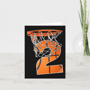 Andra födelsedagsidrotten 2 år gammal basketboll 2 kort