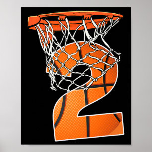 Andra födelsedagsidrotten 2 år gammal basketboll 2 poster