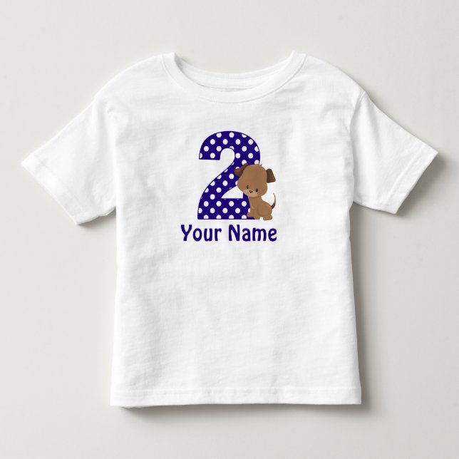 Andra födelsedagspojken Puppy Hund Tee (Framsida)