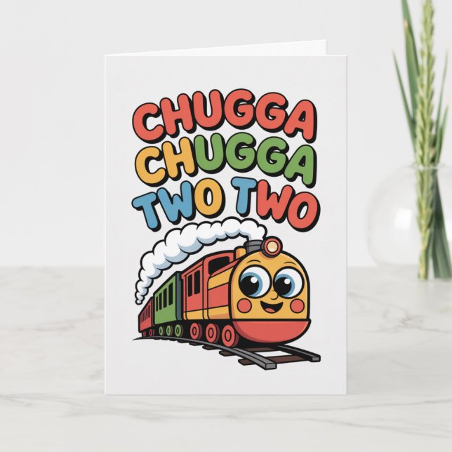 Andra födelsedagståg Chugga Chugga Två Kort (Framsida)