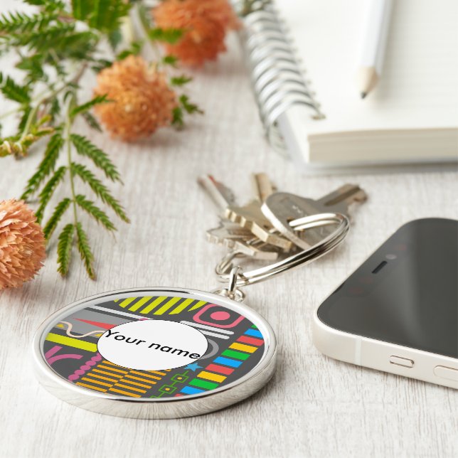 Andra former rund silverfärgad nyckelring (Sidan)