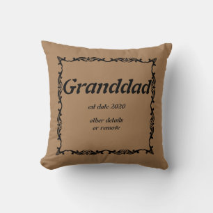 Ändra Grandfather Namn - Granddad est date year Kudde