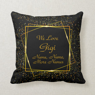 Ändra Grandma Gigi Namn Add Kids Namn Black Guld Kudde