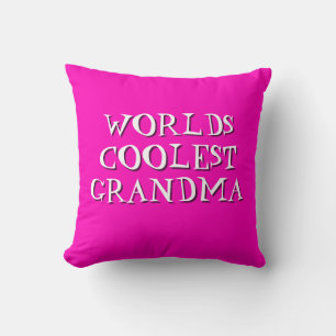 Ändra Grandmor Namn Text World Coolest Grandma Kudde