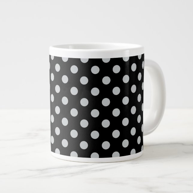 Ändra Grått Polka dots Valfritt Färg-klicka på Anp Jumbo Mugg (Framsida höger)