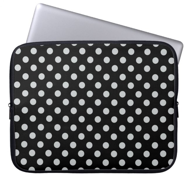 Ändra Grått Polka dots Valfritt Färg-klicka på Anp Laptop Sleeve (Framsidan)