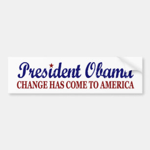 Ändra har kom till Amerika (Obama) Bildekal