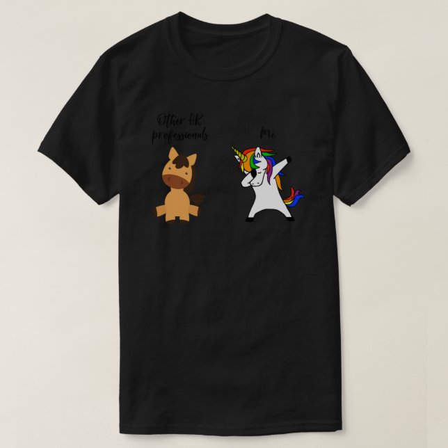 Andra HR-Professioneller: Lustigt Dabbing Unicorn  T Shirt (Design framsida)
