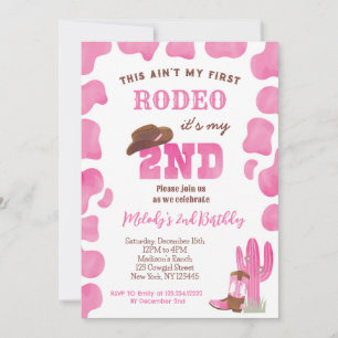 Andra inbjudan till Rodeo Cowgirl andra födelsedag