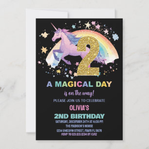 Andra inbjudan till Unicorn Birthday