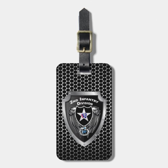 Andra infanteridivisionen "Indianhead Division" Bagagebricka (Vertikal Framsida)