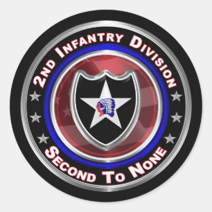 Andra infanteridivisionen "Second to None" Runt Klistermärke