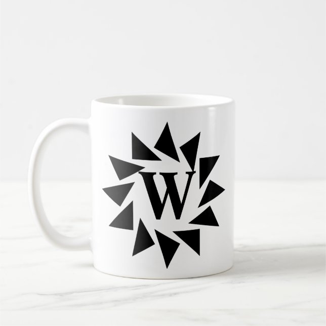 Ändra inledande geometriska trianglar V W X Y Z Kaffemugg (Vänster)