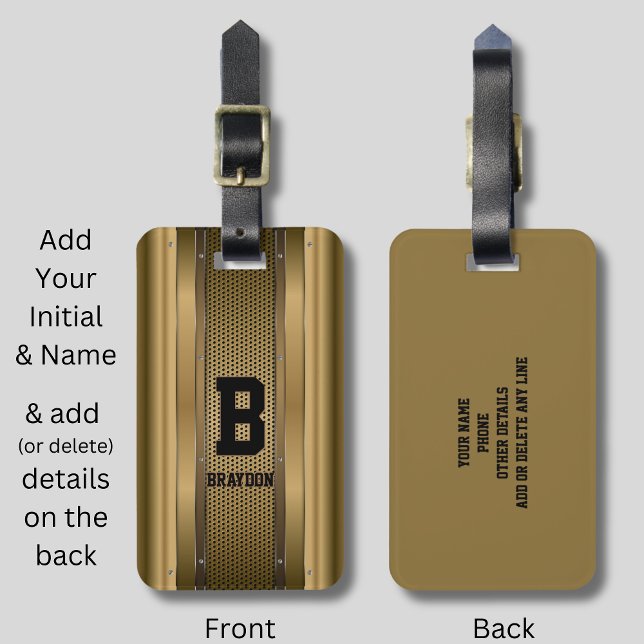 Ändra inledande tillägg till Namn Brown Tan Beige  Bagagebricka (Skapare uppladdad)