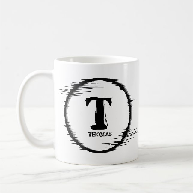 Ändra inledande tillfogning av förvrängd Namn-cirk Kaffemugg (Vänster)