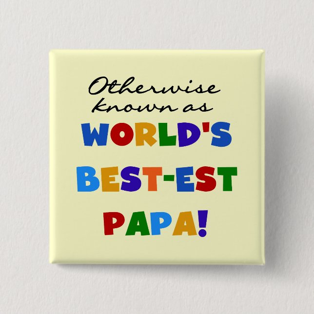 Andra kända bästa Pappa-skjortor och -gåvor Knapp (Framsida)