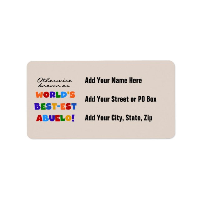 Andra kända som bästa Abuelo-gåvor Adressetikett (Framsidan)