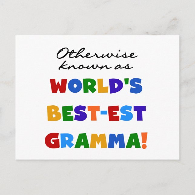 Andra kända som bästa Gramma T-shirts Vykort (Framsida)