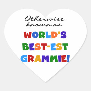 Andra kända som bästa Grammie T-shirts Hjärtformat Klistermärke