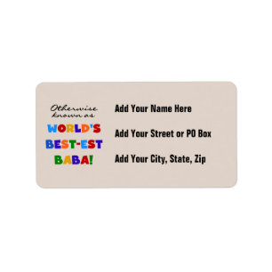 Andra kända som "Best Baba T-shirts" och "Gift" Adressetikett