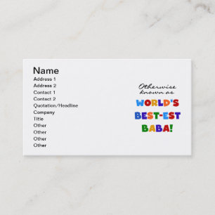 Andra kända som "Best Baba T-shirts" och "Gift" Visitkort