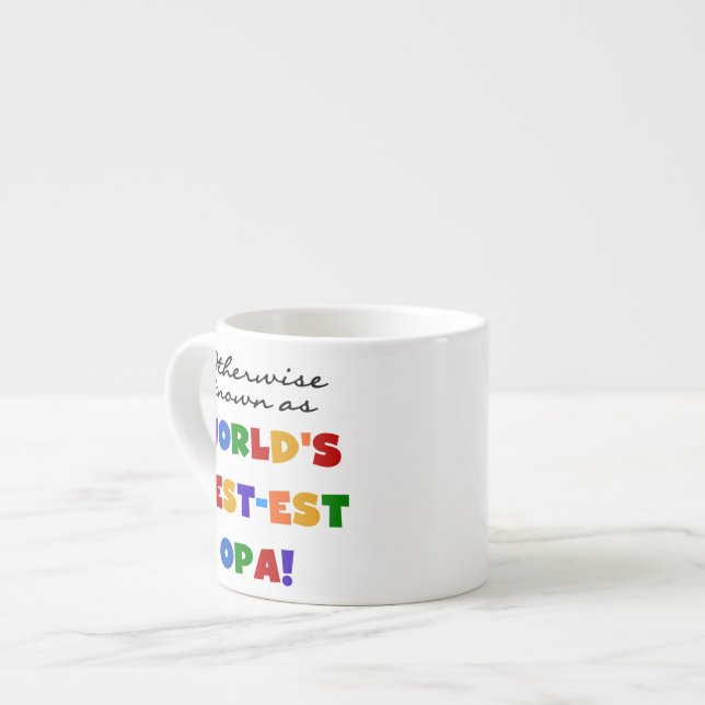 Andra kända som "Best Opa T-shirts" och "Gifts" Espressomugg (Framsida vänster)