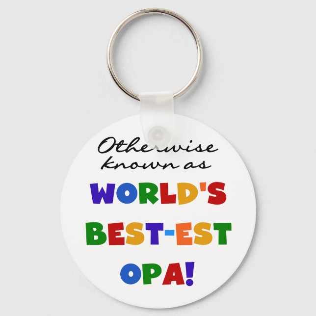 Andra kända som "Best Opa T-shirts" och "Gifts" Nyckelring (Framsida)