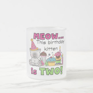 Andra Kitten Birthday Tshirts och presenter Frostad Glasmugg
