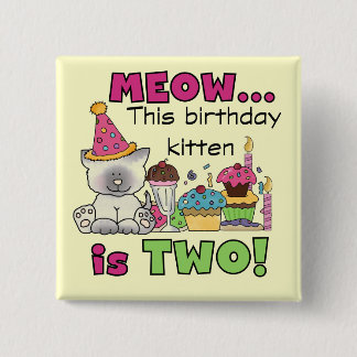 Andra Kitten Birthday Tshirts och presenter Knapp