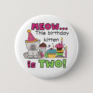 Andra Kitten Birthday Tshirts och presenter Knapp