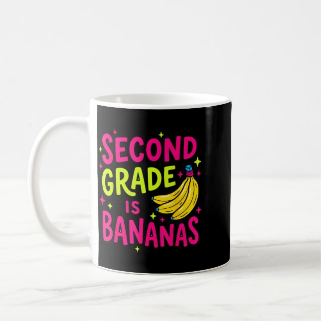 Andra klass är bananas rolig åter till skolan kaffemugg (Vänster)