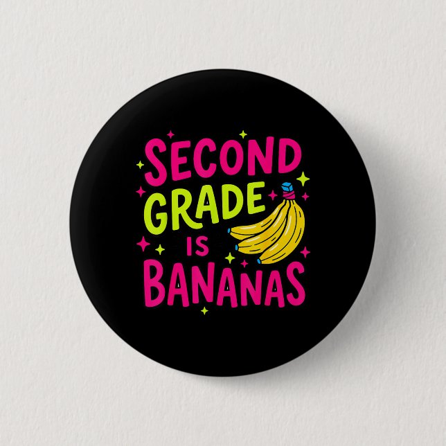 Andra klass är bananas rolig åter till skolan knapp (Framsida)
