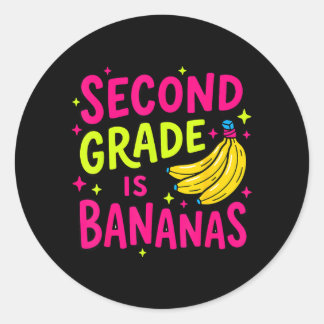 Andra klass är bananer Roligt tillbaka till skolan Runt Klistermärke