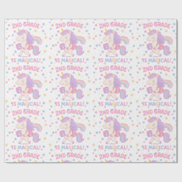 Andra Klass är Magic Back to school Unicorn Presentpapper