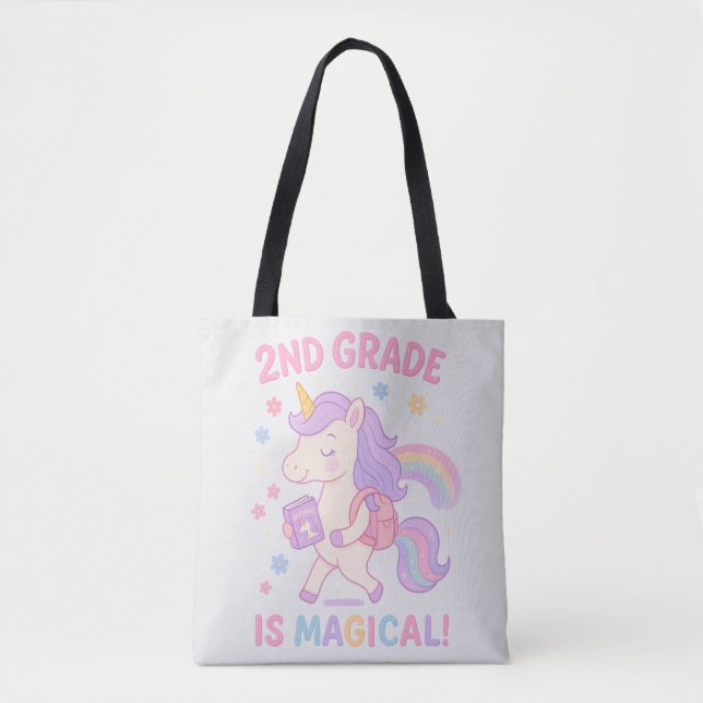 Andra Klass är Magic Back to school Unicorn Tygkasse (Framsida)
