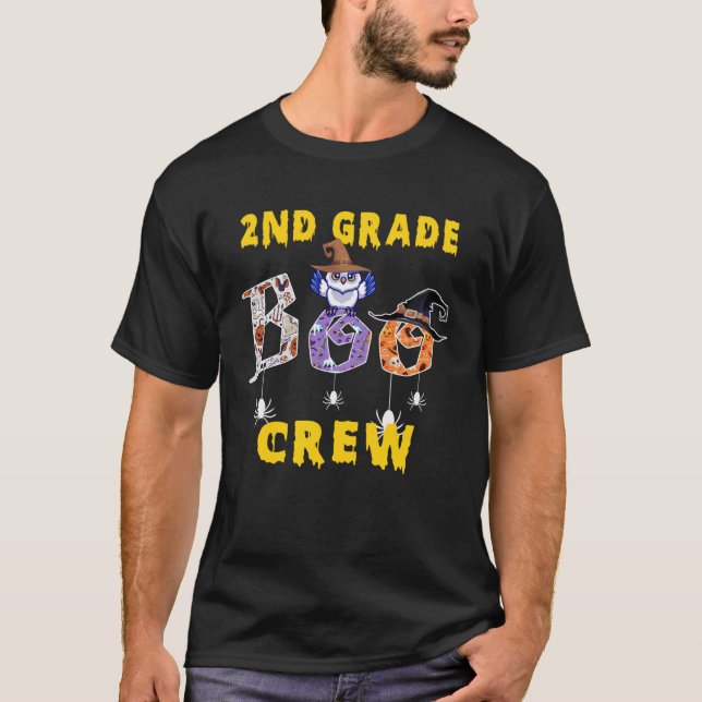 Andra Klass Boo Crew Teacher Student Halloween Co T Shirt (Framsida)