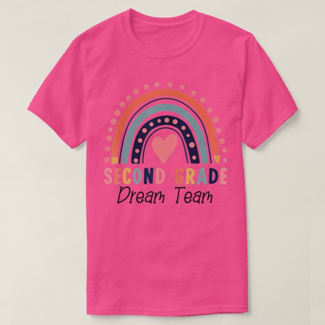 Andra Klass-drömteamet, andra Klass-regnbåge tillb T Shirt (Design framsida)