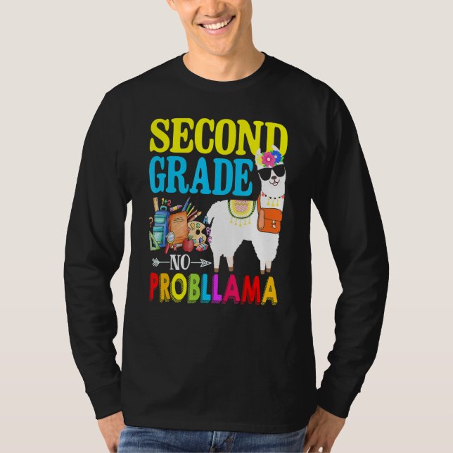 Andra Klass: ingen prob Llama, första dagen tillba T Shirt (Framsida)
