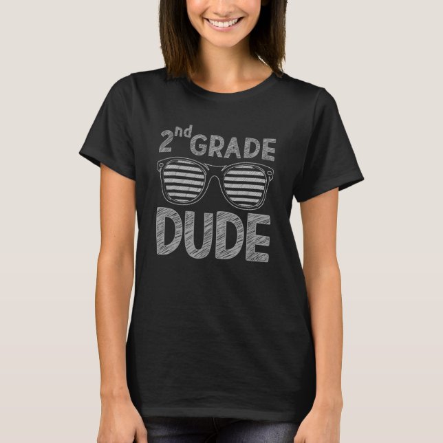 Andra Klass-Klass-läraren Studenter tillbaka T Shirt (Framsida)