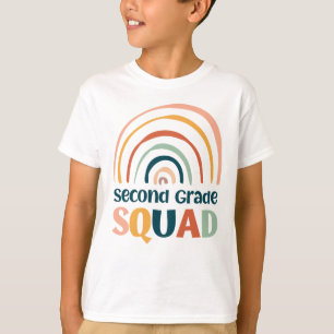 Andra Klass-kvadratisk färgfull retro boho-regnbåg T Shirt
