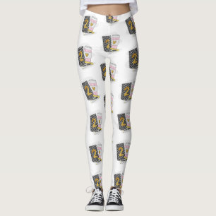Andra Klass-läraren Black Preppy Notebook Coffee Leggings